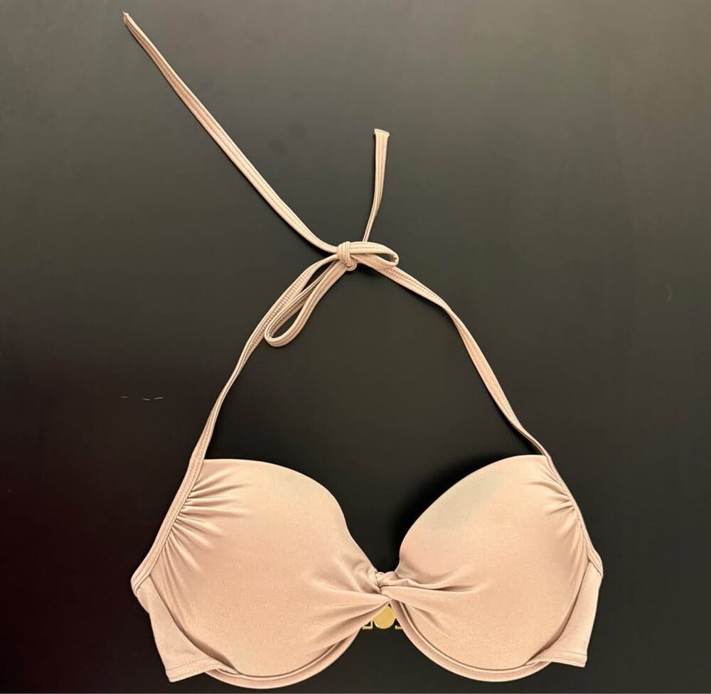 Victorias Secret Bikini Swim Top 34D Push Up Hottie Halter Pink Blush Padded New